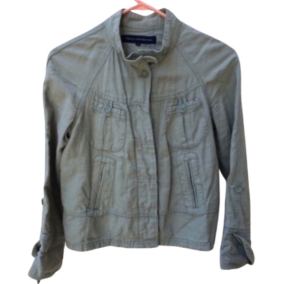 French Connection jacket girls kids long sleeved button down clay - Picture 1 of 9